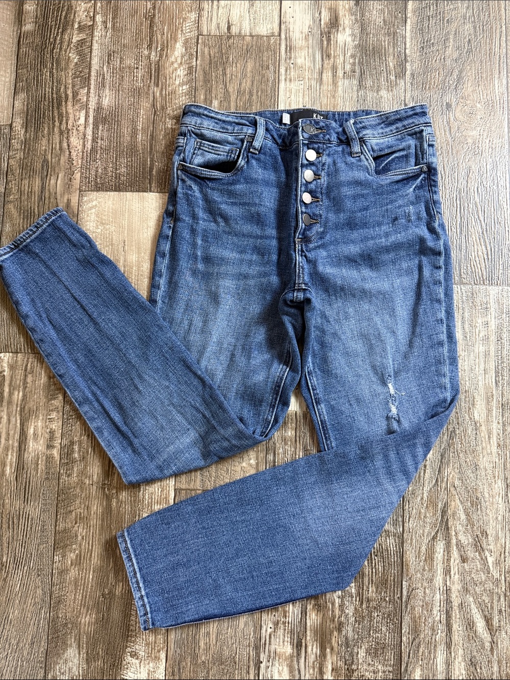 🌟KUT JULIET  🌟SLOUCHY BOYFRIEND 🌟High-Rise Button-Fly Women's Jeans - Blue, 4
